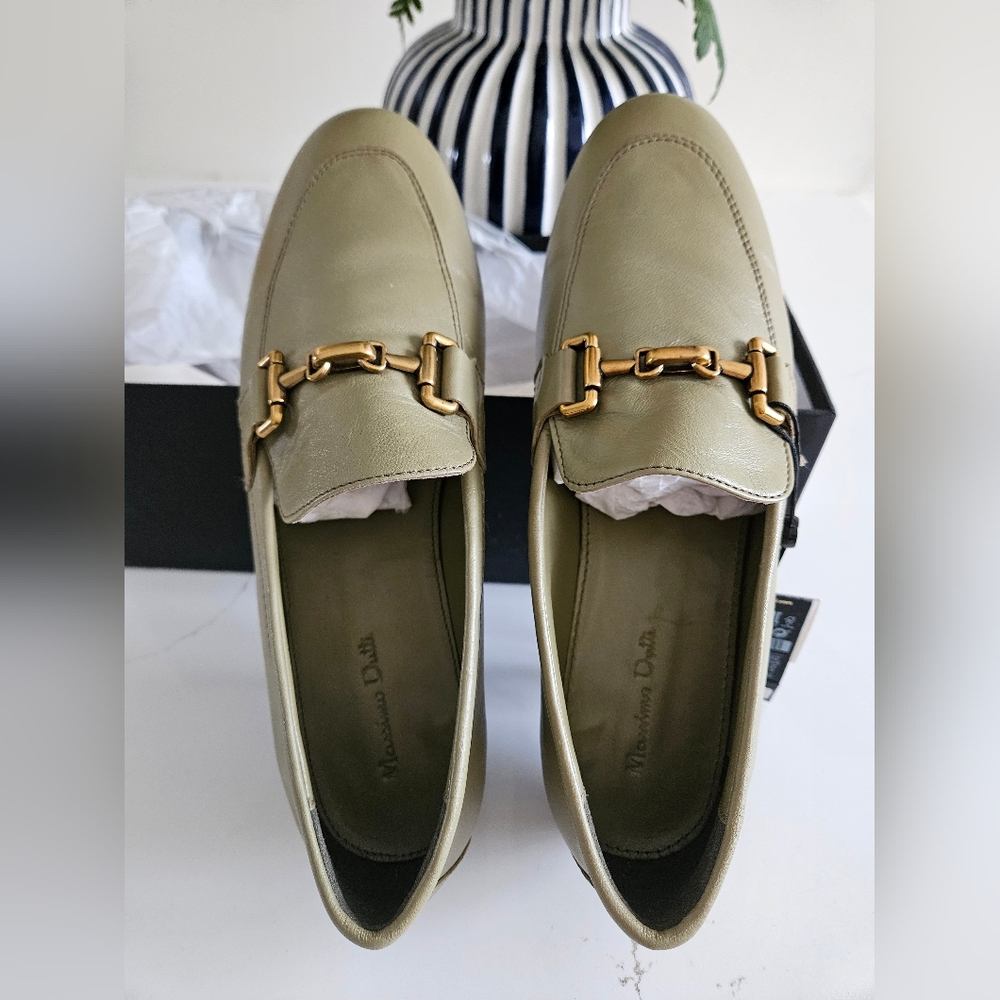 Massimo dutti Zara LEATHER LOAFERS WITH METAL BUCKLE NWT US 7.5/ EUR 38 - Picture 2 of 8